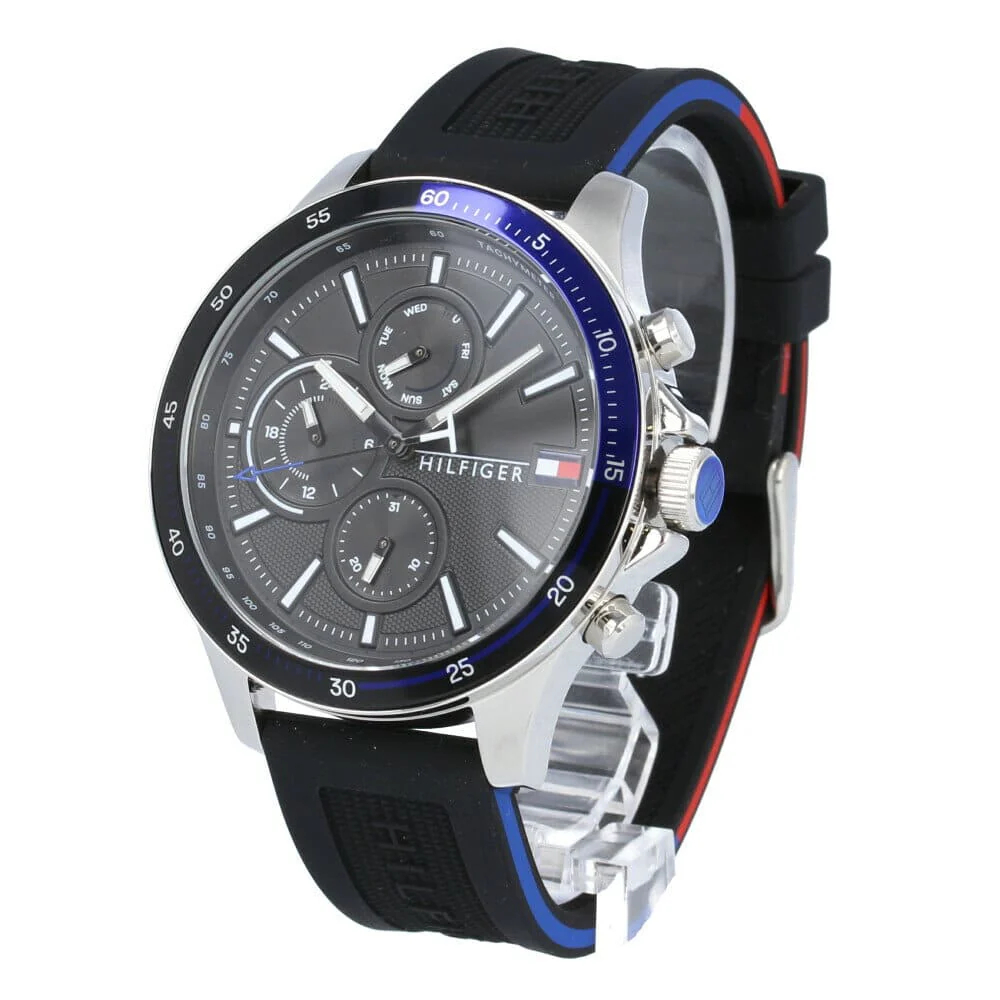 Tommy Hilfiger 1791476 Men's Blue Silicone Band Watch 46mm Tommy Hilfiger 1791476 Men's Blue Silicone Band Watch 46mm