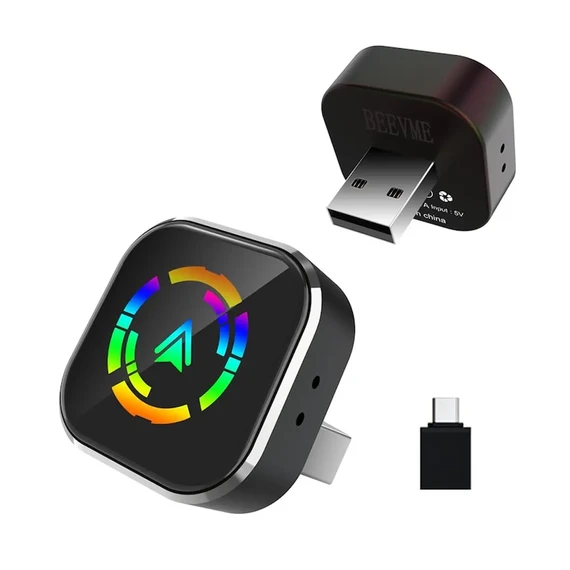 محول كاربلاي لاسلكي مع محول من يو إس بي إلى تايب سي محول كاربلاي لاسلكي مع محول من يو إس بي إلى تايب سي