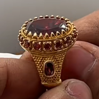 خاتم مصنوع يدويًا من الفضة الإسترلينية عيار 925 على شكل تمثال مسجد فيروزي